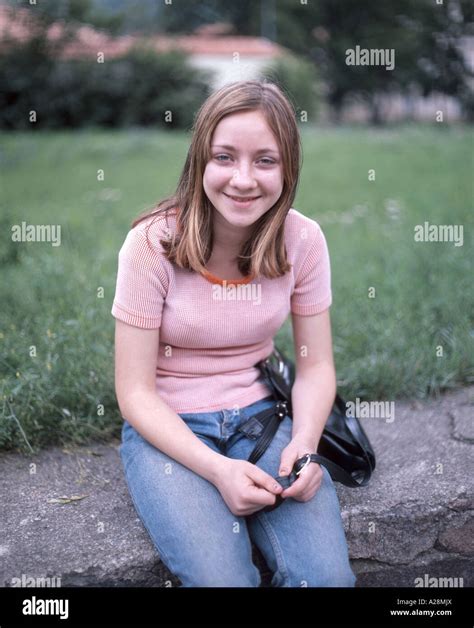 Young Smiling Teenage Girl Tallinn Estonia Stock Photo Alamy
