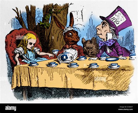 Alice In Wonderland Color Illustrations Tea Party