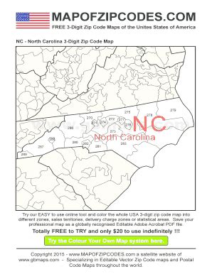 Nc Zip Codes Map Fill Online Printable Fillable Blank Pdffiller