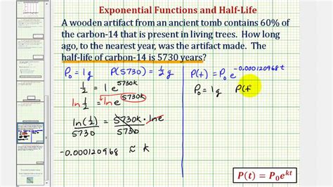 Here's what i'm having trouble on: Ex: Exponential Model - Determine Age Using Carbon-14 ...