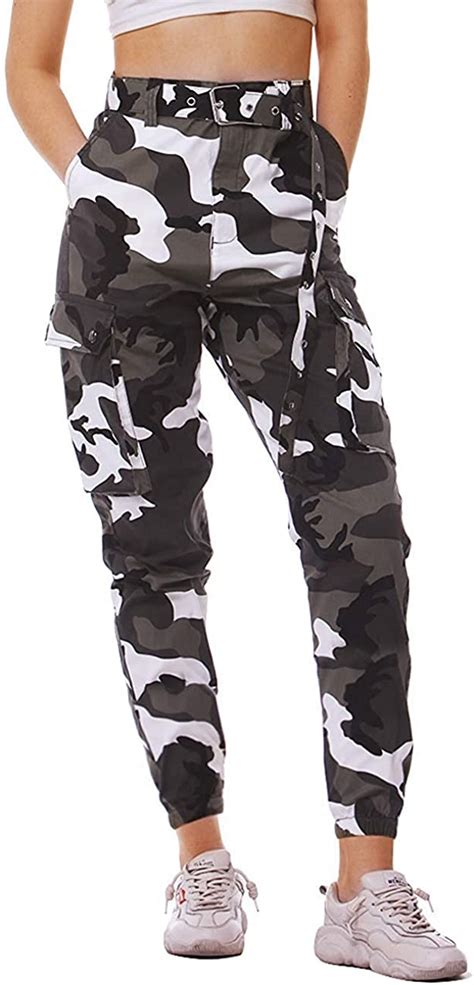 fanient damen hosen camouflage jogginghose sporthose workwear uniform combat cargo relaxed fit