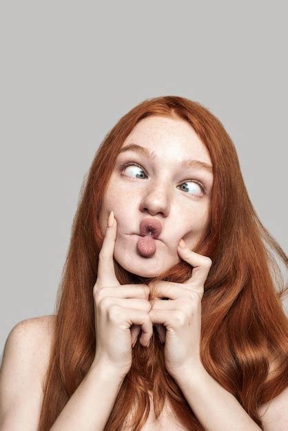 Premium Photo Crazy Girl Close Up Photo Of Happy Young Redhead Woman