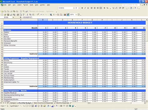 Using pivot tables to analyze income and expenses. Household Budget | Excel Templates