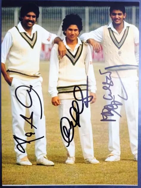 Autograph Of Sachin Tendulkar Azharuddin Kapil Dev Cricket India