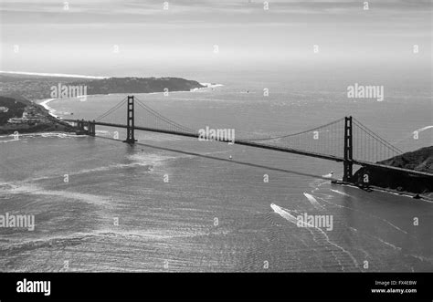 Seen Aerial View Golden Gate Bridge From The Pacific Side San