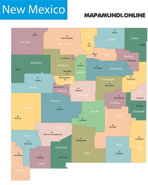 ⊛ Mapa De Nuevo México 🥇 Político Y Físico Imágenes Hd 2023