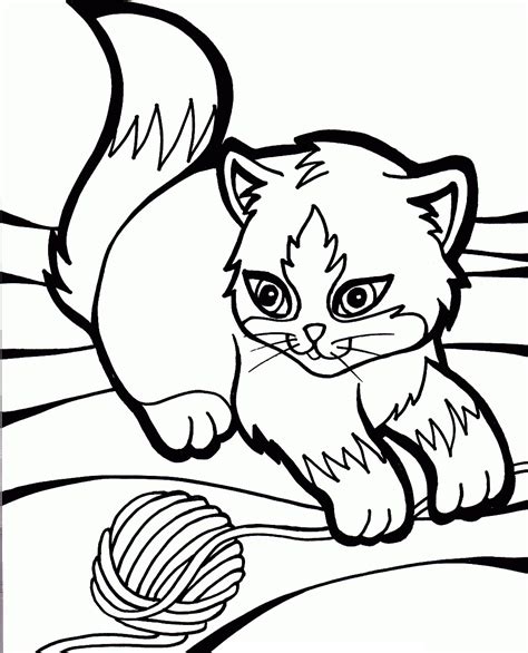 Cat Coloring Pages For Kids Picture Animal Place