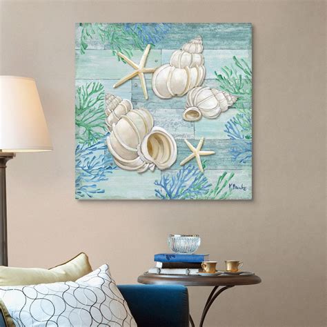 Clearwater Shells Iii Canvas Wall Art Print Seashell Home Decor Ebay