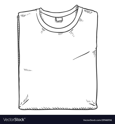 sketch folded t shirt royalty free vector image