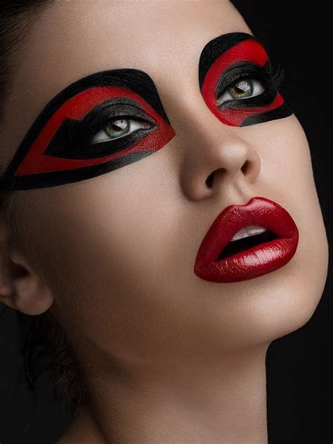 Red And Black Makeup On Behance In 2020 Extreme Makeup Artistry