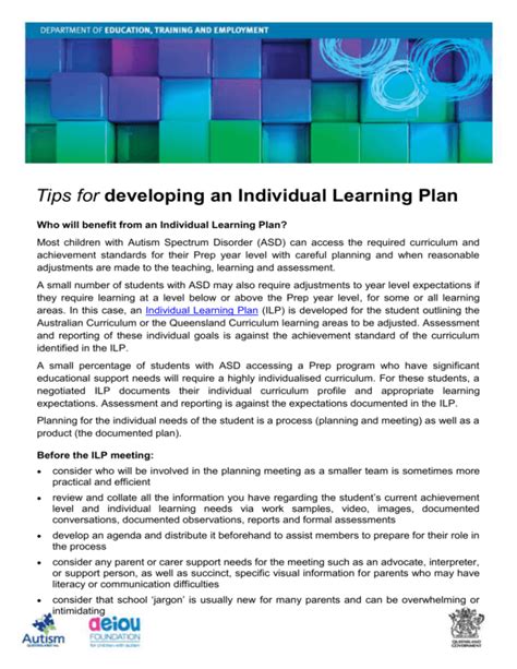 Tips For Developing An Individual Learning Plan