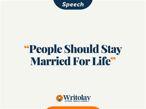 A Speech On People Should Stay Married For Life