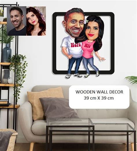 Personalized Caricature Wooden Wall Decor Custom Made Funny Etsy