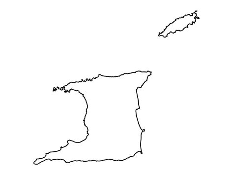 Trinidad And Tobago Map Outline