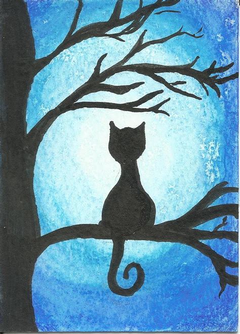 Cat On The Tree Painting By Darina Panisova