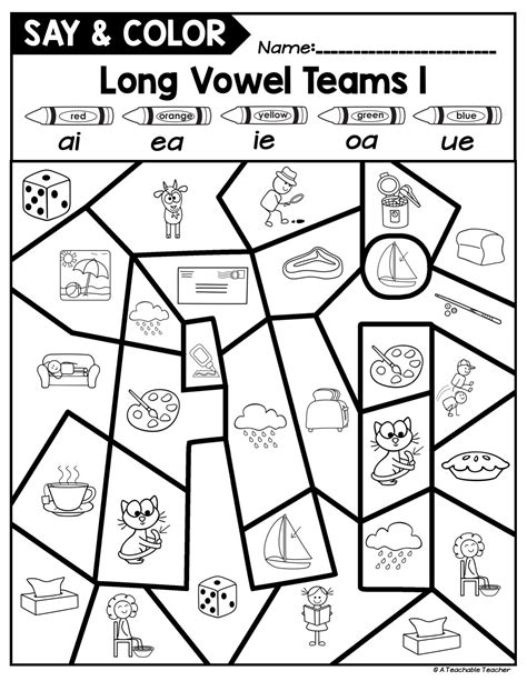 Long Vowel Teams Worksheets Digital Learning Long Vowel Phonics Word