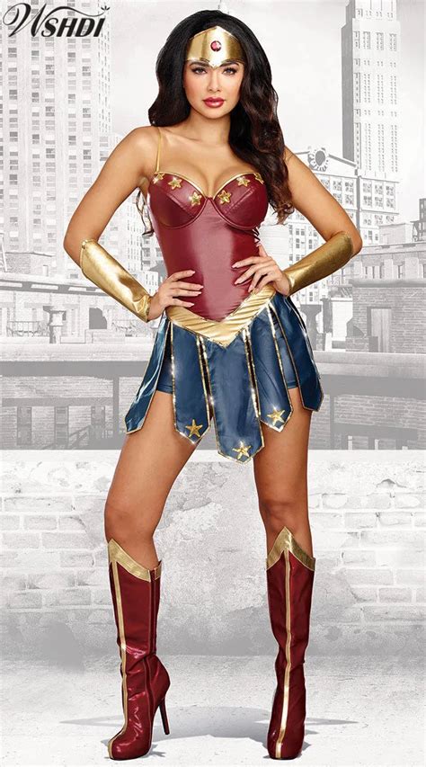 2017 New Sexy Wonder Woman Costume Diana Prince Costume Halloween Roman Gladiator Warrior Party
