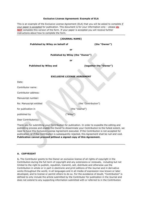 Exclusivity Agreement Template Free Printable Templates