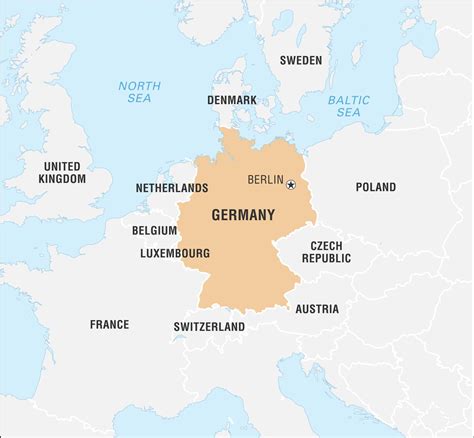 ألمانيا على خريطة العالم البلدان المحيطة والموقع على خريطة أوروبا