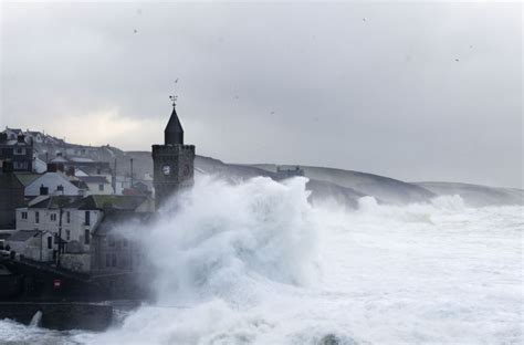 Dramatic The Church At Porthleven In South West Cornwall Is Engulfed