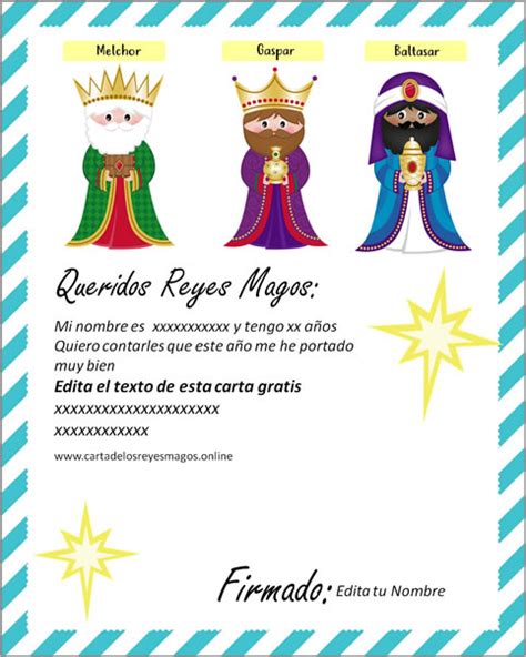 Las 15 Mejores Cartas De Reyes Magos Para Editar Imprimir Gratis 2020