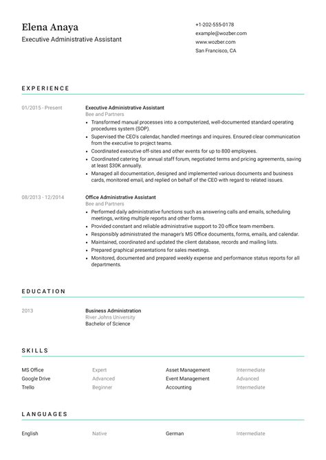 You have come to the right place! Executive Administrative Assistant CV Example