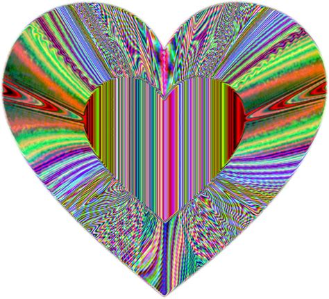 Colorful Refraction Heart Psychedelic Openclipart