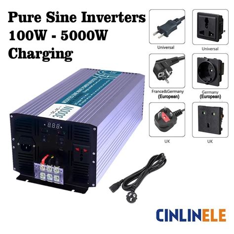 Smart Charging Pure Sine Wave Inverters Dc 12v 24v To Ac 110v 220v 1000w 5000w 1500w 2000w 2500w