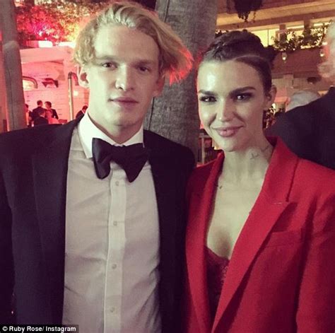 ruby rose poses with cody simpson at gq men of the year awards daily mail online