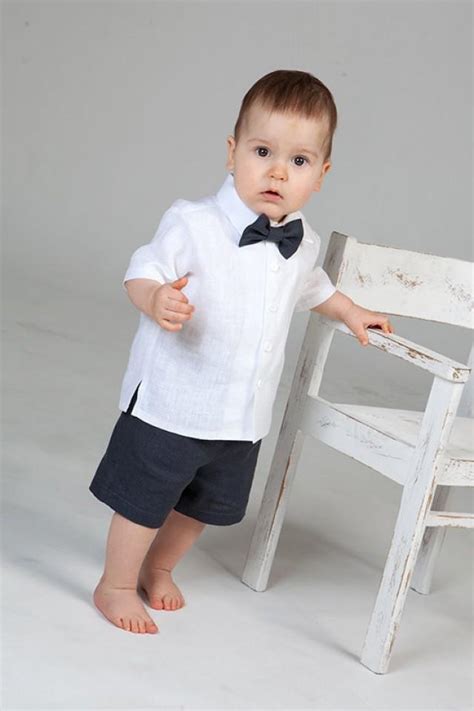 Seashell ring box | beach wedding decor. Baby Boy Wedding Ring Bearer Outfit Boy Linen Suit Baptism ...