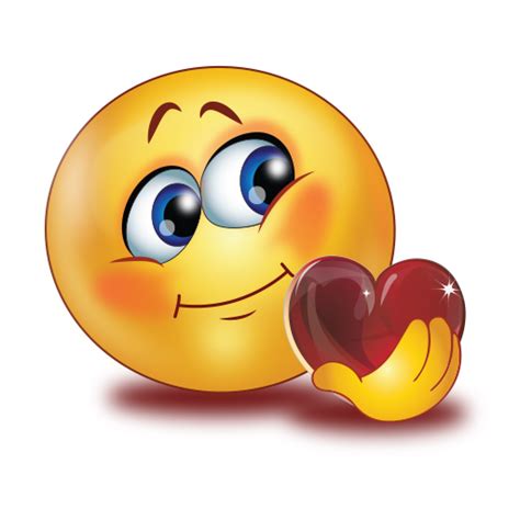 Shy Big Glossy Red Heart Emoji