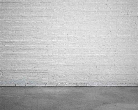 White Stucco Brick Wall With Cement Floor Backdrop For Photo Studio