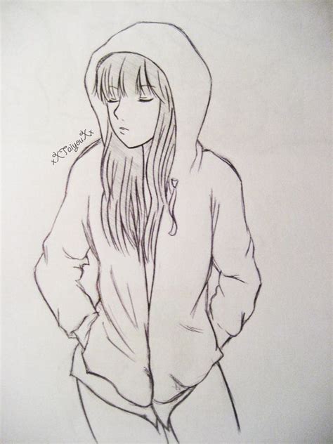 Anime Hoodie Drawing At Explore Collection Of