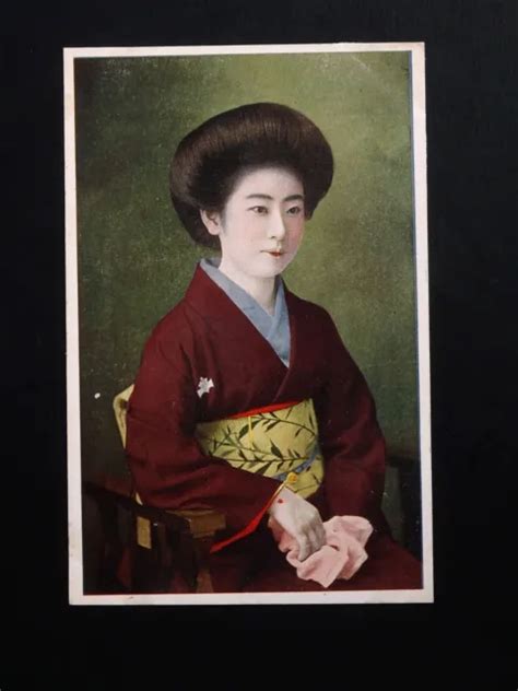 Japanese Old Postcard Photo Oiran Geisha Maiko Actress Woman 6 492 1918 1932 1199 Picclick