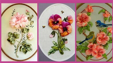 Ribbon Embroidery Flowers Design Youtube