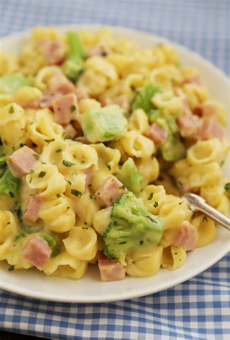 Add broccoli and ham and cook until hot. Creamy Ham and Broccoli Shells and Cheese - The Comfort of Cooking