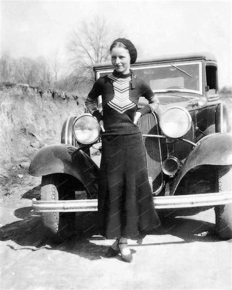 Bonnie Parker Ford 1932 Vintage 8x10 Reprint Of Old Photo Bonnie Clyde