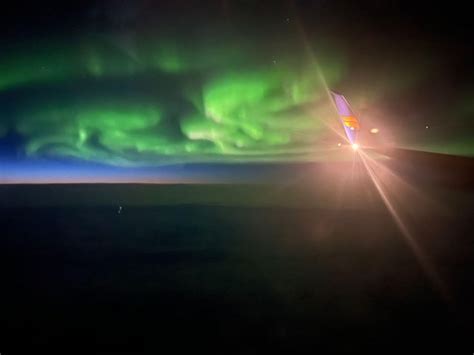 Northern Lights As Seen From My Flight Over Iceland Rbeamazed