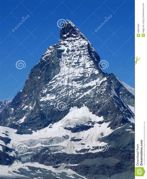 Top Peak Of The Matterhorn In Switzerland Stock Photo Image Of