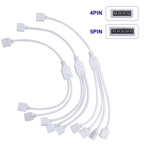 Home Garden 4Pin 5Pin 1 To2 3 4 Splitter Connection Cable For RGB