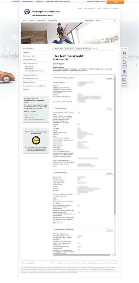Revisa el historial de tus movimientos. Volkswagen Bank Rahmenkredit - Test und Erfahrungsberichte ...