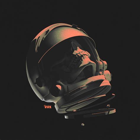 Space Skull Noir On Behance Astronaut Art Astronaut Illustration Art