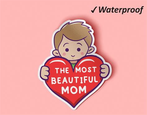 the most beautiful mom stickers pack mother s day t etsy