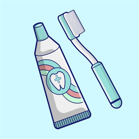 Mouth Care Toothbrush And Toothpaste Cartoon Vector Illustration 5640008 Vector Art At Vecteezy