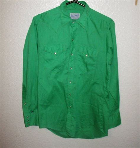 Vintage Pearl Snap Shirt Rockmount Ranch Wear Green Western Etsy Shirts Western Shirts