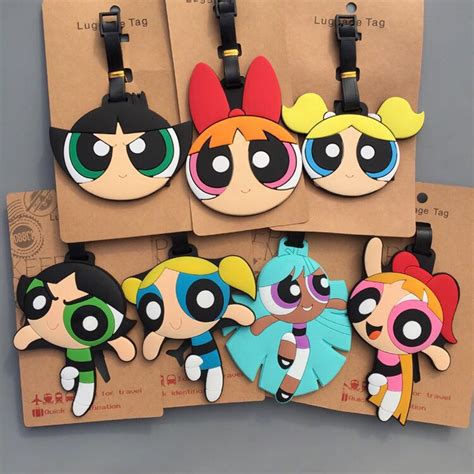1pcs The Powerpuff Girls Pendant Travel Name Tag Novelty Toys In Gags