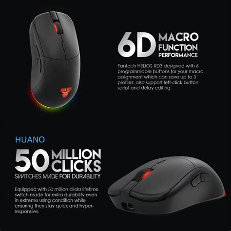 Fantech Helios Xd3 Macro Rgb Gaming Mouse Aladdin Store