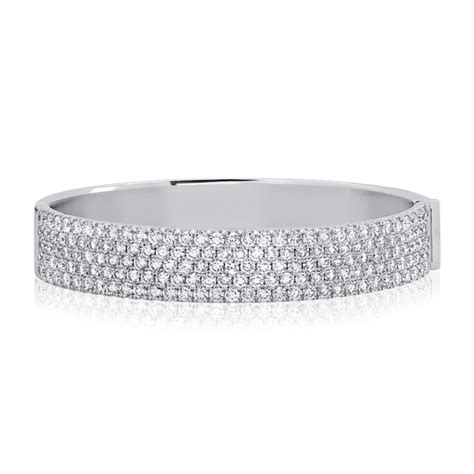 Single Row Diamond Bangle Bracelet With Large Stones Xo Jewels