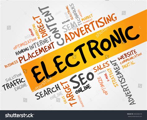 Electronic Word Cloud Business Concept Stock Illustration 365446319