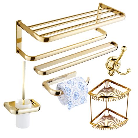Shop modern bath accessories at lumens.com. Luxury Polished Brass Bathroom Accessories Gold Unique Modern